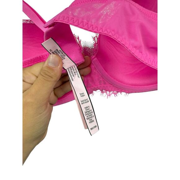 Victoria’s Secret Hot Pink Lace Dream Angels Lined Demi Bra 38C - Picture 4 of 7